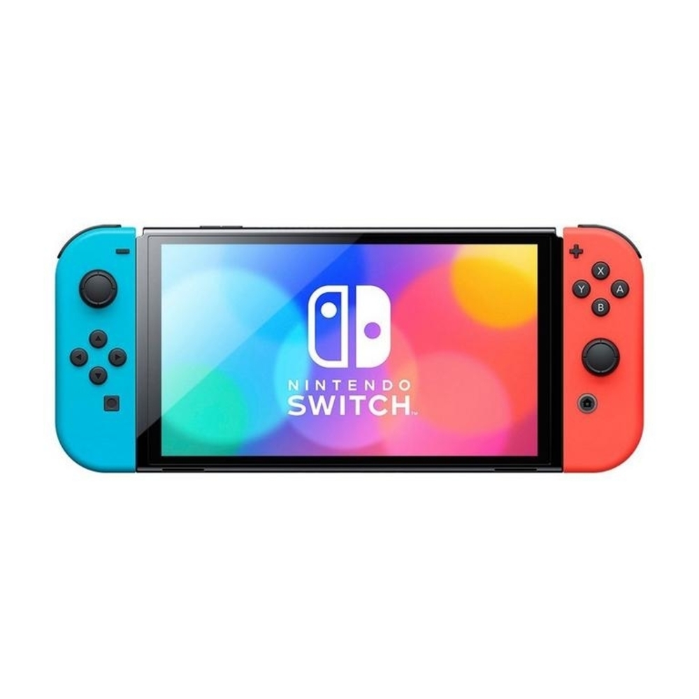 😍Nintendo! Switch with Neon Blue Left and Neon Red Right Joy‑Con